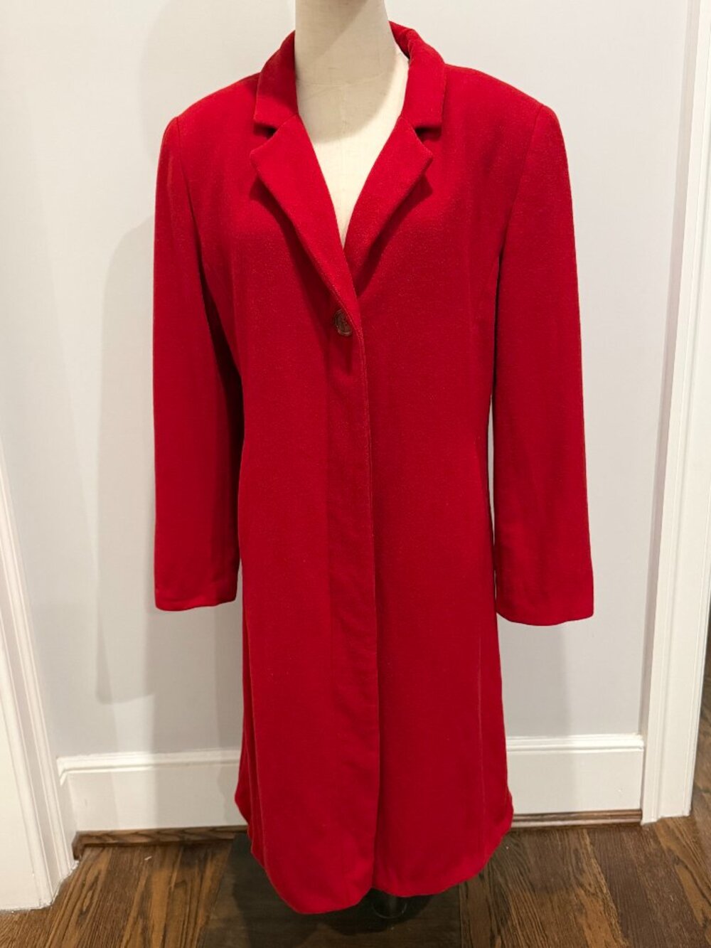 Vintage Marvin Richards Red Wool Blend Coat Made in USA